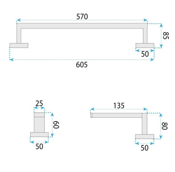 Комплект аксесоари за баня Rio 4 части четкан мед