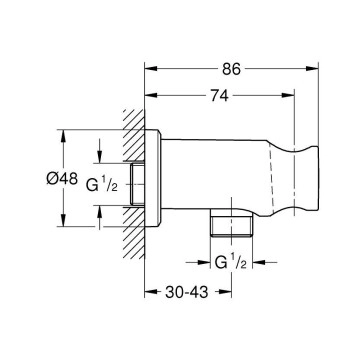 Коляно Rainshower графит GROHE