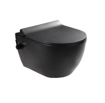 Стенна тоалетна Hill с биде черна