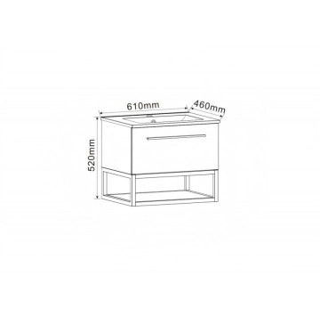 Шкаф долна част Симон ICP6050-039 61см дървесен ИНТЕР КЕРАМИК