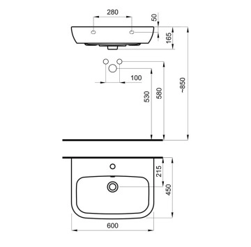Мивка Emilia 60см бяла FAYANS