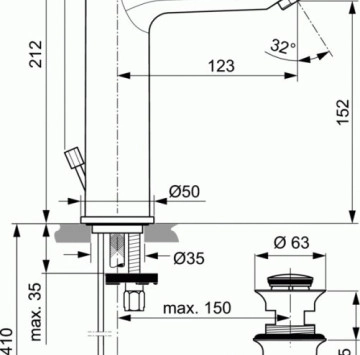 Смесител за мивка Tesi Grande хром IDEAL STANDARD