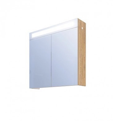 Шкаф огледало Орегон 60см дървесен цвят с Led осветление
