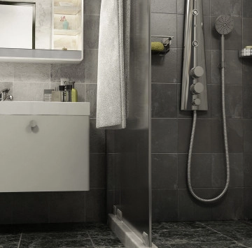 Праг за душ кабина граниксит 90см кафяв ФАТ