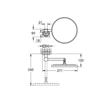 Огледало увеличително Allure hard graphite графит GROHE