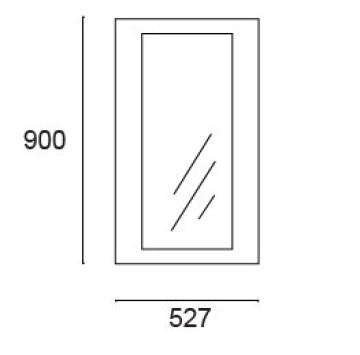 Огледало Vision Mirror 52.7/h90см. черен мат