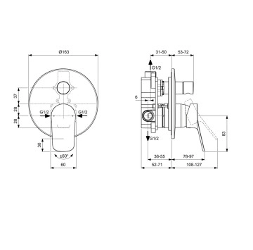 Смесител за вана/душ Dorea хром IDEAL STANDARD