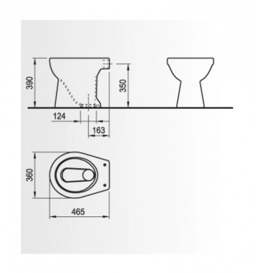 Тоалетна чиния Интер ICC2571тип БДЖ бяло