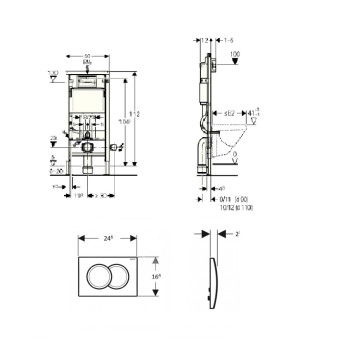 Промо структура Duofix и Бутон Delta 01 хром GEBERIT