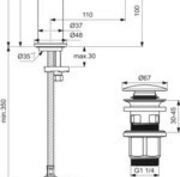 Смесител за мивка Ceralife O H100 BlueStart черен мат IDEAL STANDARD