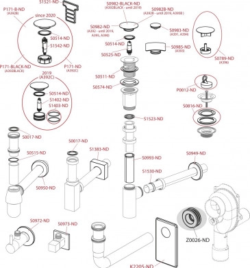 Декоративен сифон за мивка Alcadrain Design A401