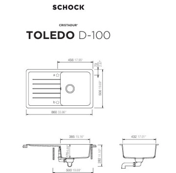 Кухненска мивка Toledo D100 86см Magma SCHOCK