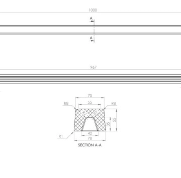 Праг за душ кабина 100см граниксит кафяв ФАТ