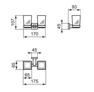 Държач за четки за зъби и Чаша Iom хром IDEAL STANDARD