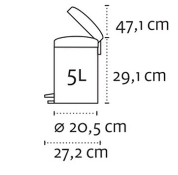 Кошче Brabantia 5л.бял мат