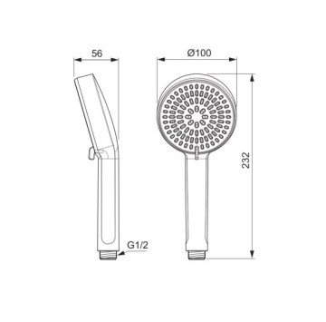 Душ слушалка Idealrain Alu+ хром IDEAL STANDARD