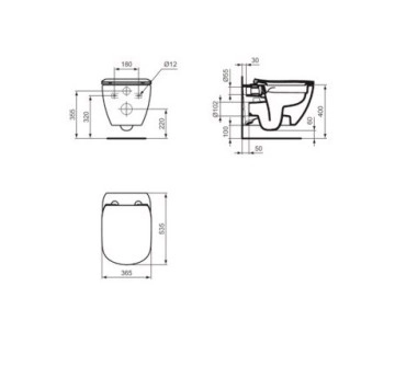 Промо структура за вграждане ProSys Eco 2.0M и тоалетна чиния Tesi RimLS+ бяла IDEAL STANDARD