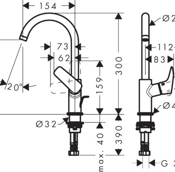 Смесител за мивка Logis 210 хром HANSGROHE