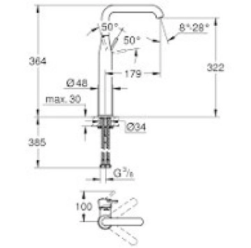 Смесител за мивка Essence XL черен мат GROHE