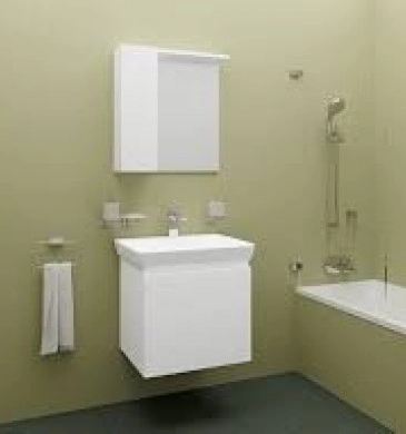 Шкаф за баня с мивка Криси 60см. PVC бял