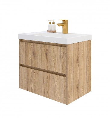 Шкаф за баня с мивка Орегон 60см дървесен цвят