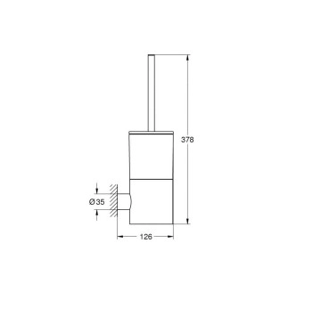 Четка за тоалетна Atrio Brushed Hard Graphite GROHE