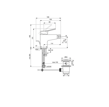 Смесител за биде Dorea хром IDEAL STANDARD