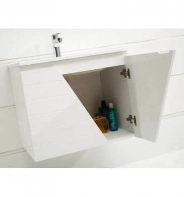 Шкаф за баня с мивка Ения ICP6555W 65см. Бял мивка бяла смола