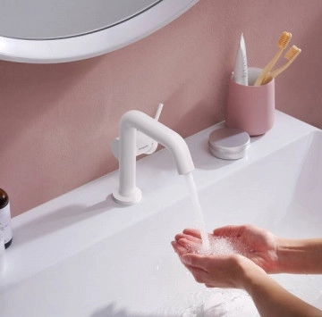 Смесител за мивка Tecturis S 110 Бял Мат HANSGROHE