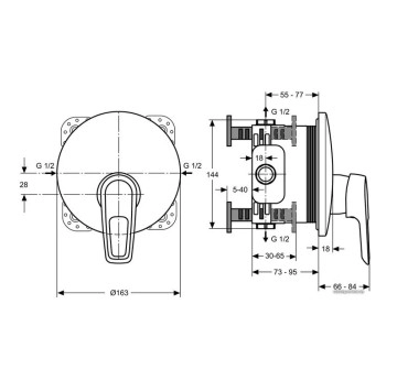 Смесител за вана CeraMix Blue за вграждане хром IDEAL STANDARD