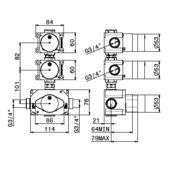 Кутия за смесител за вана/душ O'Rama
