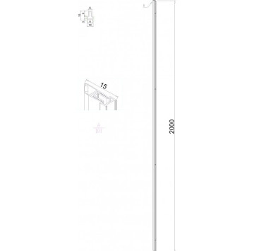 Алуминиев профил Интер ICS4-114 хром ИНТЕР КЕРАМИК