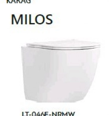 Стенна тоалетна чиния Milos Rimless бял мат