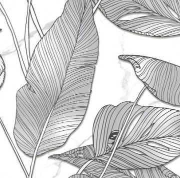 Decor Oscar White Leaves Luster Matt Rect.30/60