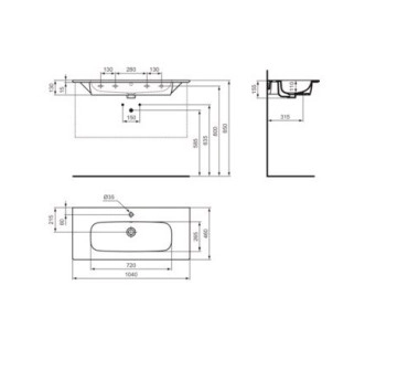 Мивка I.life A 104см бяла IDEAL STANDARD