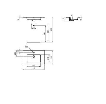 Шкаф за баня Eurovit 70см. бял IDEAL STANDARD