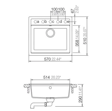 Кухненска мивка MONO(VERO) N100 57см Carbonium SCHOCK