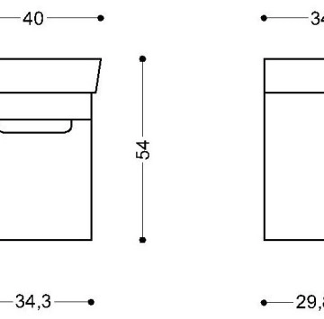 Шкаф за баня с мивка  Луна 40см бял