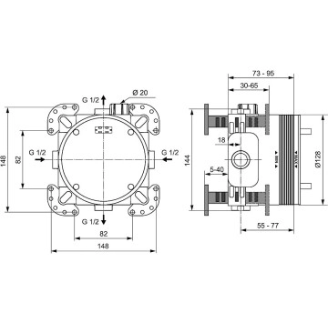 Промо комплект Ceraline 7в1 Душ система за вграждане хром IDEAL STANDARD