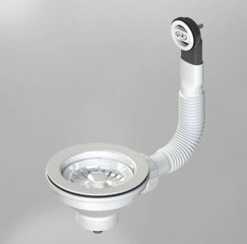 Сифон за кухненска мивка ф90мм. бял ФАТ