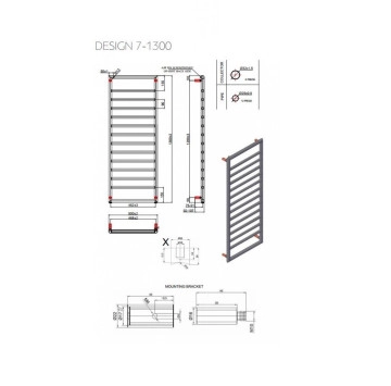 Лира за баня Design 7-1300 NERO 50/h130см. черен мат KARAG