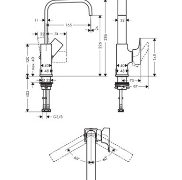 Смесител за мивка Metropol 230 хром HANSGROHE