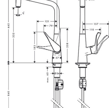 Смесител за кухня Metris Select хром HANSGROHE