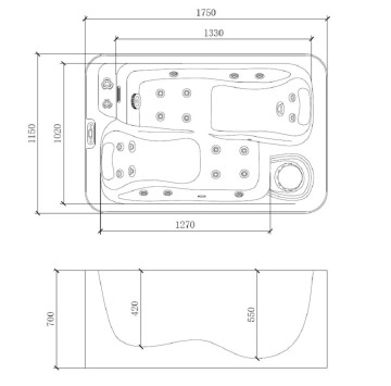 Външно джакузи Split White Marble SPA30