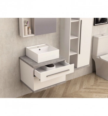 Шкаф за баня Ария ICP6144-1 60см бял/сив цвят