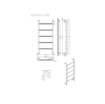 Лира за баня Design 6-1200 NERO 56/h120см. черен мат KARAG