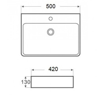 Мивка върху плот Интер ICB5042Blue  50см. син мат ИНТЕР КЕРАМИК