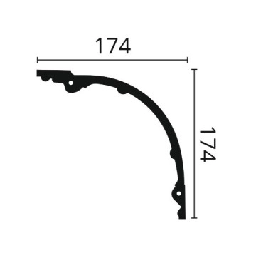 Декоративен корниз ARSTYL Z41 1.7/h1.75см. бял полиуретан 4бр.