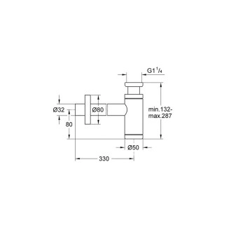 Сифон за мивка Grohe  1 1/4“ф3.2 черен мат GROHE