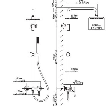 Душ колона Artemis Nero черен мат KARAG
